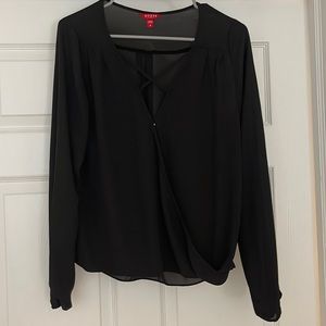 Guess Black Sheer Long sleeve Blouse